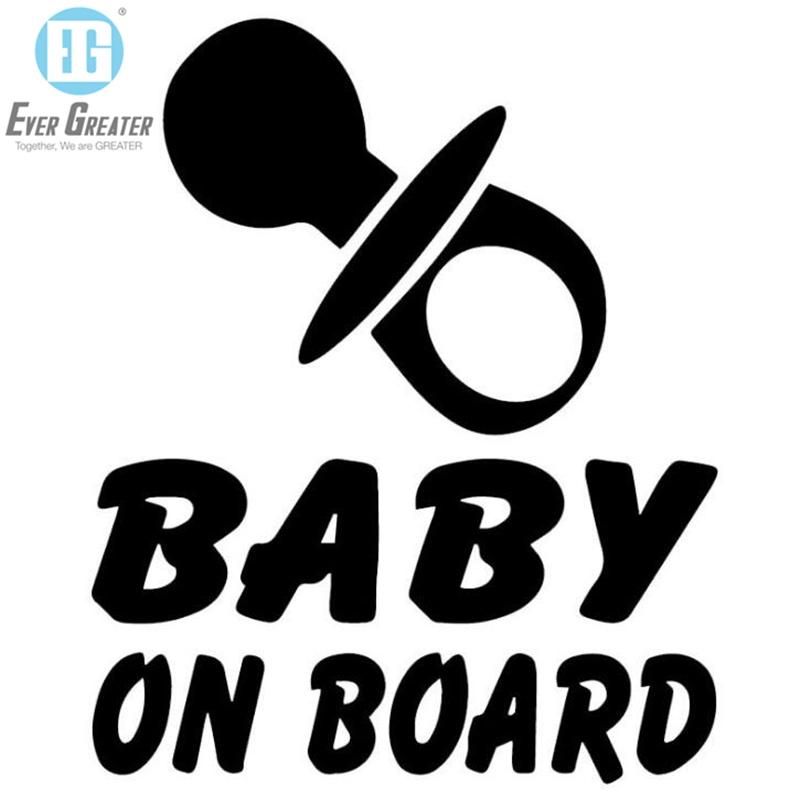 Carton Baby on Board Sign for Cars Kids Safety Warning Sticker Baby on Board Sicker with Suction Cups