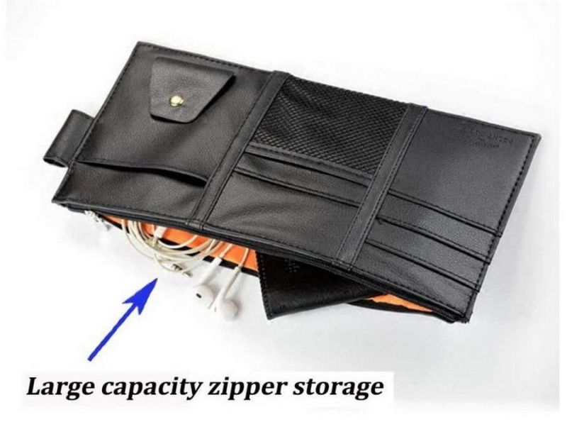 Black PU Leather Car Truck SUV Storage Pouch Holder Auto Interior Accessories Car Visor Organizer