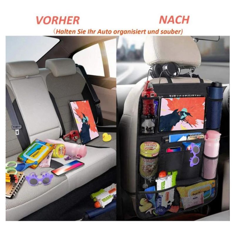Custom Multi Pockets Truck Front Seat Storage Organiser Children Car Back Protector Car Seat Organizer