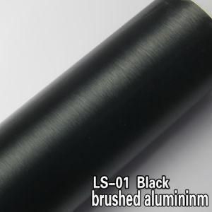 High Quality Car Wrap Sticker Black Brushed Metal Vinyl