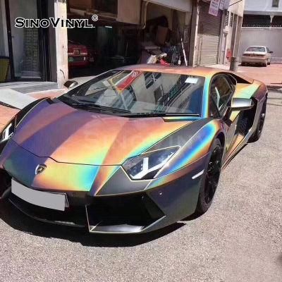 SINOVINYL Iridescent Rainbow Color Chrome Diamond Laser Glitter Car Wrapping Film Vinyl