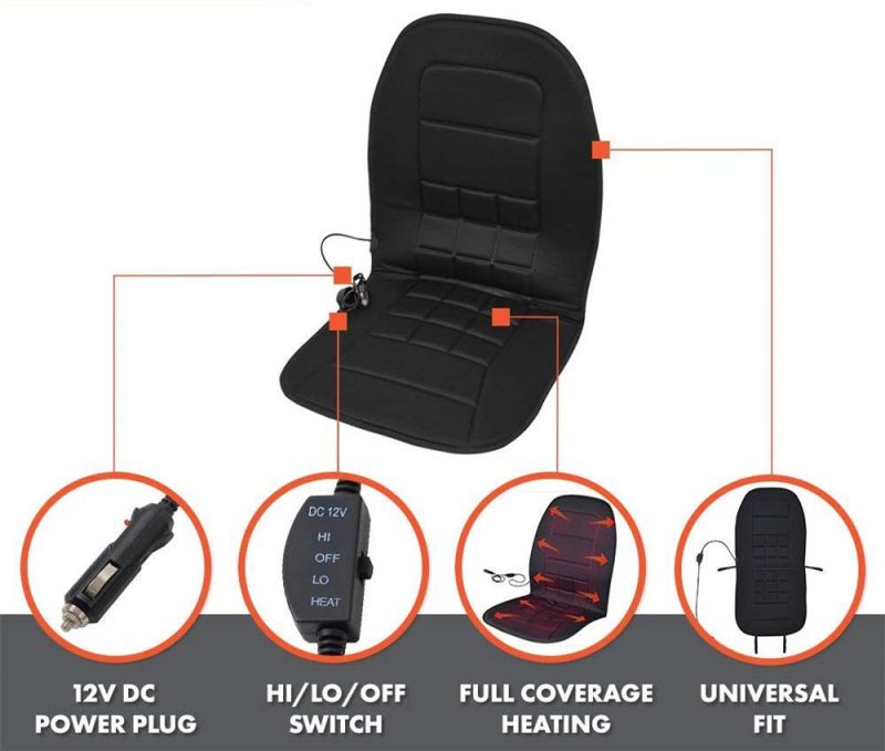 Auto Accessory 12V Black Heating Seat Cushion