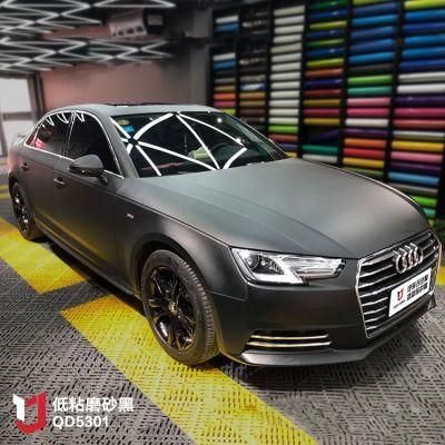 Factory Supply 1.52*30m Roll Frosted Black Car Wrap Vinyl Air Bubble Free