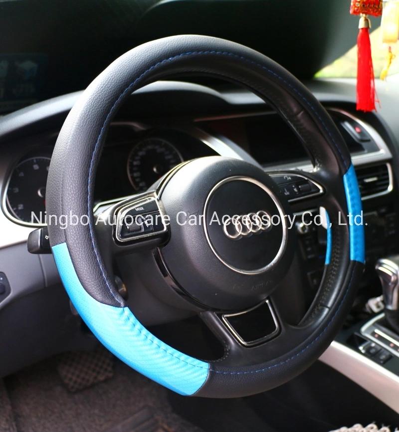 High Qulaity PVC Leather Carbon Fiber Car Steering Wheel Cover