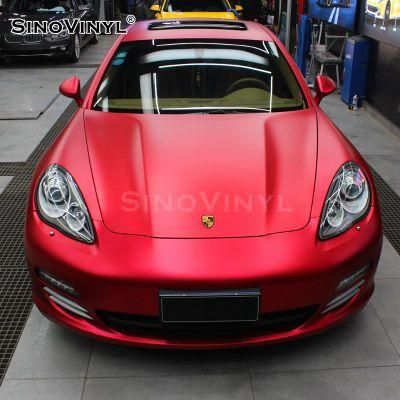 SINOVINYL Chrome Matte Metallic Vinyl Wrapping Auto Body Air Free Vinyl Sticker for Car Wrap