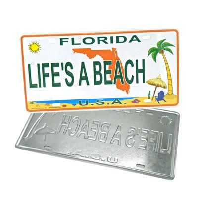 Souvenir Aluminum License Plate Custom Sublimation License Plate for Wall Decor