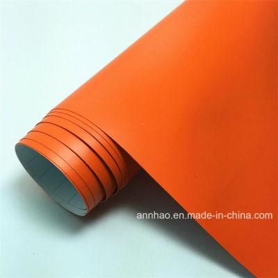 Annhao Self Adhesive Waterproof PVC Film Matte Orange Car Wraps Vinyl Sticker with Air Free
