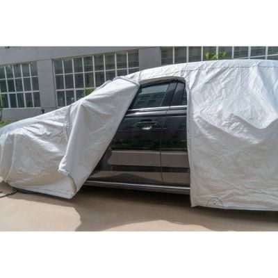 High Sunshade Waterproof Snow Protection with Mirror Pockets and Zipper Door Full Car Covers