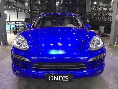Onids Air Bubble Free Crystal Metallic Blue Berry Super Glossy Black Rose Car Wrapping Vinyl Foil
