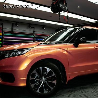 SINOVINYL Vinyl Supplier Mystic Coral Orange Gloss Wrapping Film Sticker Car Wrap Roll