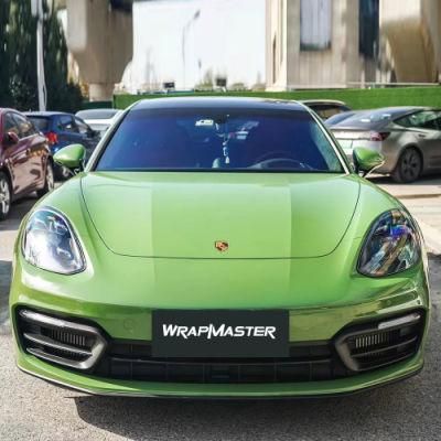 Tsautop 1.52*18m Pet Backing Race Green Super Glossy Crystal Vinyl Sticker Car Wrap