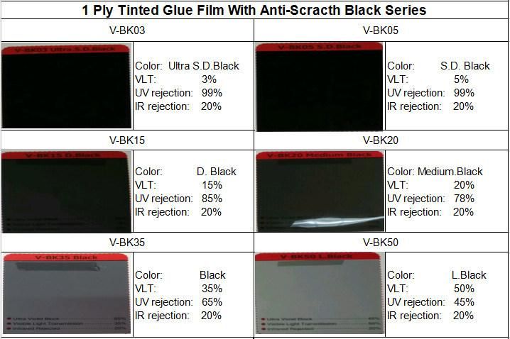 Best Sale High Quality 1 Ply Window Tinting Film with Vlt 5%