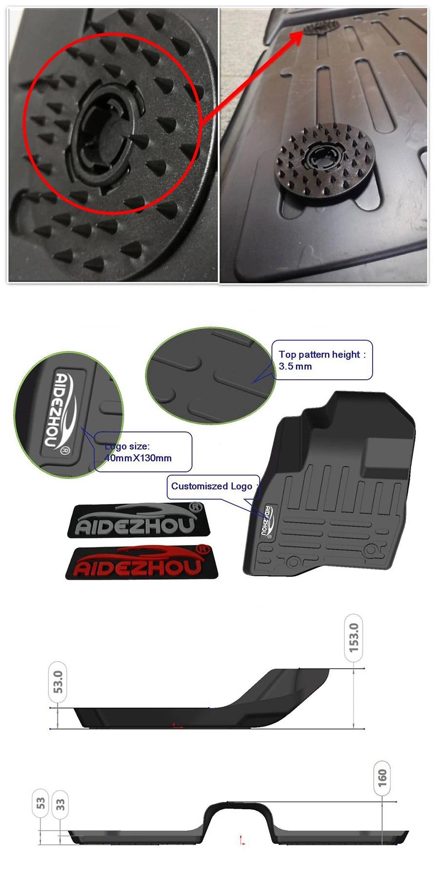 3D 5D All Weather TPE Car Accessories Car Floor Mats for Tesla Model 3