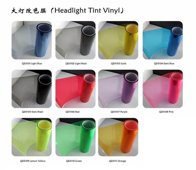 Wholesale Custom 3 Layers Car Light Color Change Vinyl Car Headlight Tint Color Film