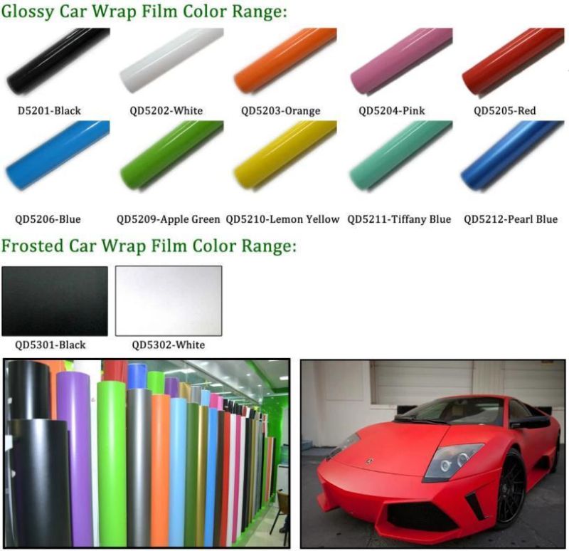 Hot Sale Super Glossy Car Wrap Film Car Vinyl Wrap Supplier Removable Water Proof Custom Cutting Multiple Color Car Vehicle