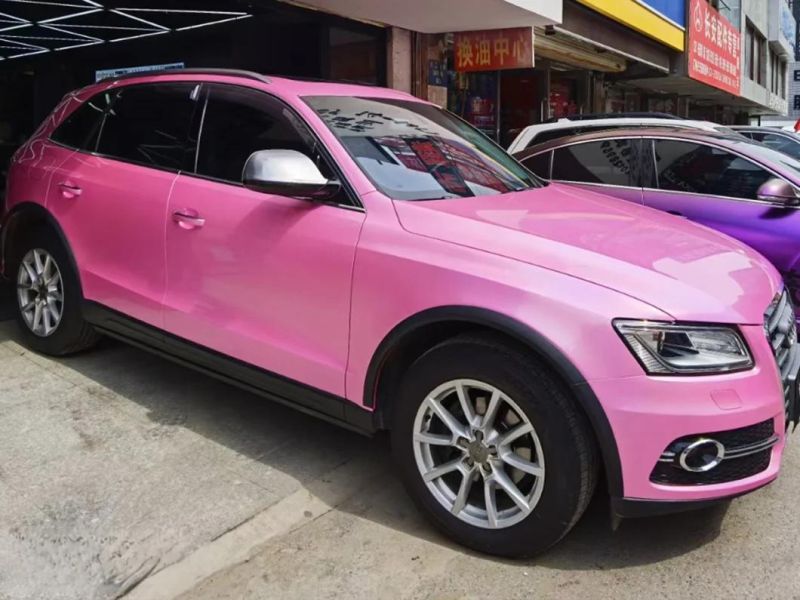 Car Sticker Car Shape Iridescent Laser Pink Car Film