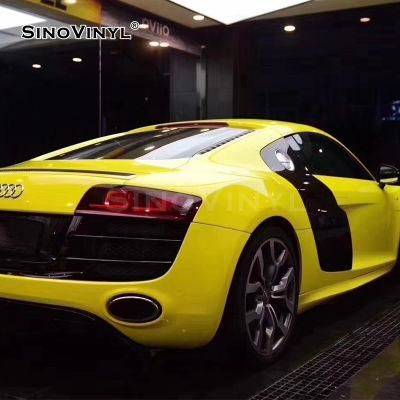 SINOVINYL 1.52x18M Car Wrap PVC Film Waterproof Super Gloss Lemon Green Film Body Sticker
