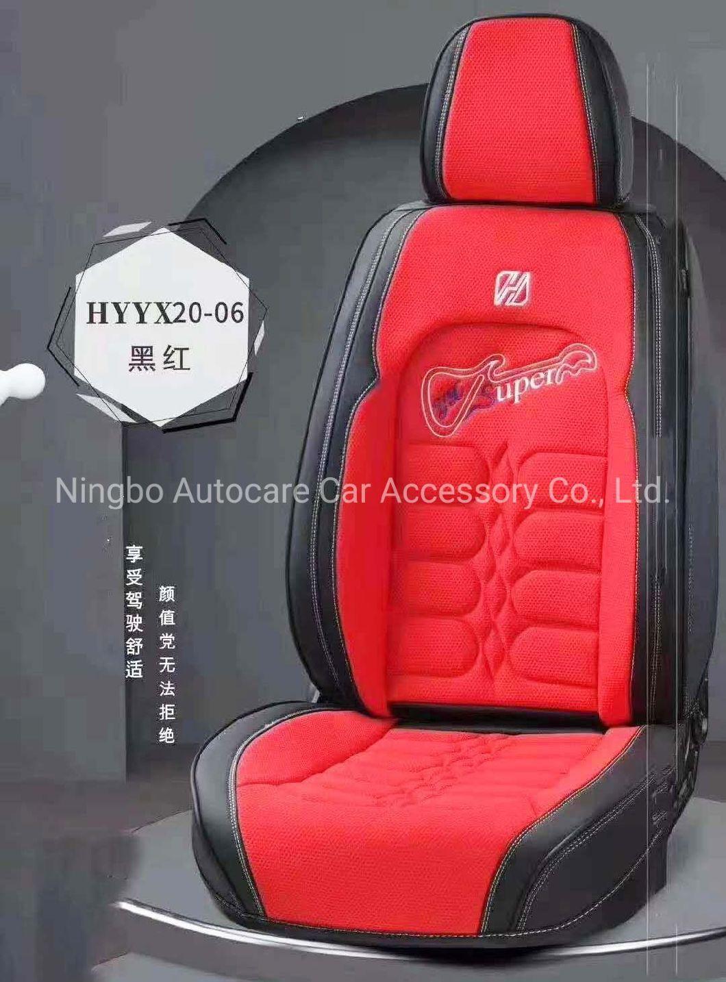 Car Accessories Car Decoration Car Seat Cushion Universal Fashion Pure Red Leather Auto 9d Car Seat Cover