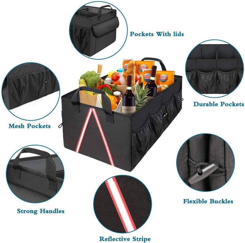 Expendable Car Organizers and Storage Bag for Groceries Accessory, Car Trunk Organizer, Trunk Organizer with Cooler and Pockets