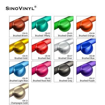 SINOVINYL New Arrival Fashion Style PVC Adhesive Car Protective Chrome Brushed Metallic Vinyl