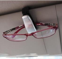 L-087dcarbon Fiber Rotatable Car Sunglasses Card Bill Holder Clip