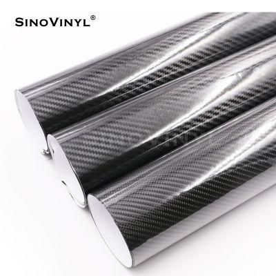 SINOVINYL Wholesale Price Super Gloss Car Film Auto Wrap 2D 3D 4D 5D 6D Carbon Fiber Vinyl Sticker