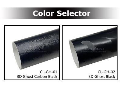 SINOVINYL 3D Ghost Black Vinyl Car Wrap Film Car Color Changing Vinyl Removable Vinyl