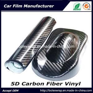 Car Styling Glossy Black 5D Carbon Fiber Vinyl Film Wrap with Air Free Bubble DIY Car Tuning Part Sticker