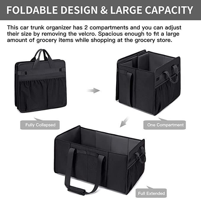 Big Utility Tote Bag with Pocket Car Trunk Storage Organizer