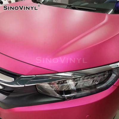 SINOVINYL Chrome Ceramics Rose Red Wrapping Car Sticker Auto High Polymer Pvc Vinyl Wrap