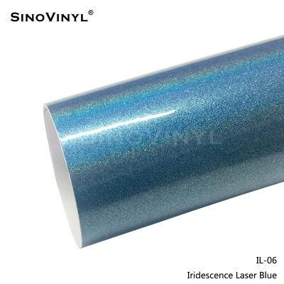 SINOVINYL Car Decoration Vinyl Iridescence Laser Vinyl 1.52x18m Roll Car Wrap Film