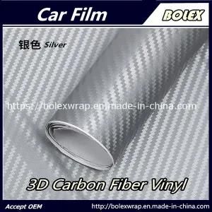 3D Carbon Fiber Film Car Vinyl Sheet Car Vinyl Film Silver