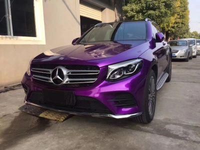 Annhao New Product Self Adhesive Bubble Free Crystal Metal Super Glossy Purple Vinyl