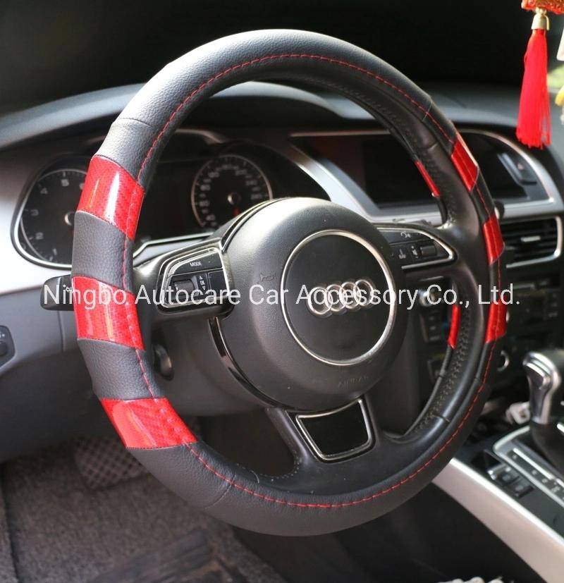 PVC Leather Carbon Fiber Steering Wheel Cover