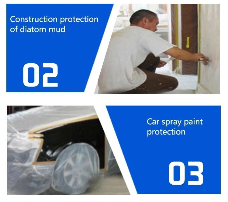 Disposable Clear HDPE Overspray Plastic Sheeting Masking Film for Auto Painting Protector