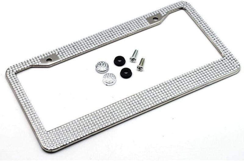 Bling License Plate Frame Cover with Handcraft Crystal for Women