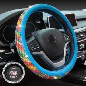 Hot Bling Bling Diamond Rhinestones Crystal Car Steering Wheel Cover