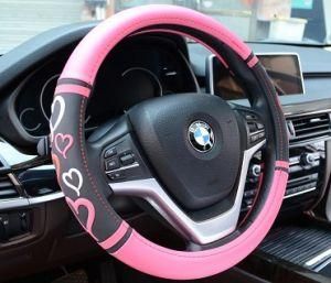 Pink Microfiber Leather Car Steering Wheel Cover for Girl