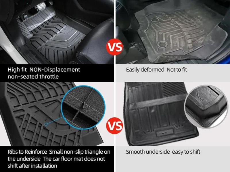 Black Color Waterproof TPE Car Floor Mat Liner for Ford Ranger