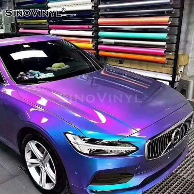 SINOVINYL Chameleon Electro Metallic Color Changing Car Vinyl Wrap Automobile Sticker Film