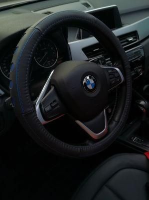 Hand Sewn OEM High Quality Multi Color Blocking Genuine Leather Steering Wheel Cover