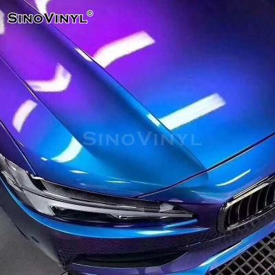 SINOVINYL Low Viscosity Glue Chameleon Electro Metallic Car Cover Wrapping Vinyl Film
