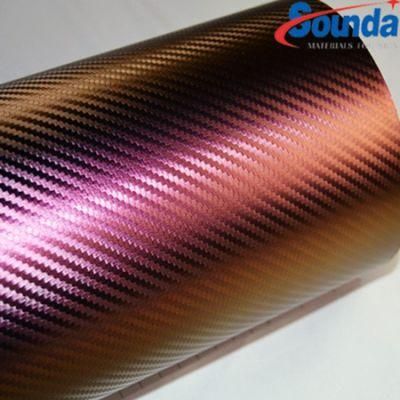 Self Adhesive Permanent Embossed 3D Carbon Fiber Black Waterproof Car Wrap DIY Sticker