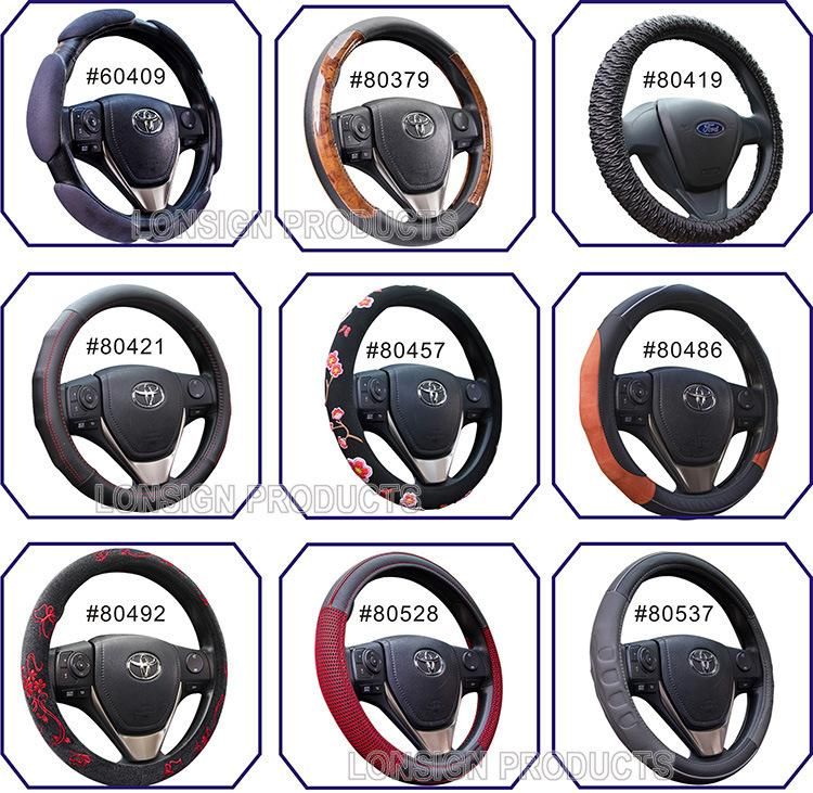 Car Sport Promotional 15 Inch Universal PU PVC Steering Wheel Cover 80125