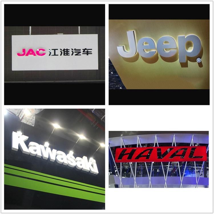 High Quality Acrylic ABS Chrome Large Lighted Car Signage