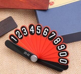 Luminous Stop Sign Temporary Moving Number Plate Double-Sided Folding Fan Shape