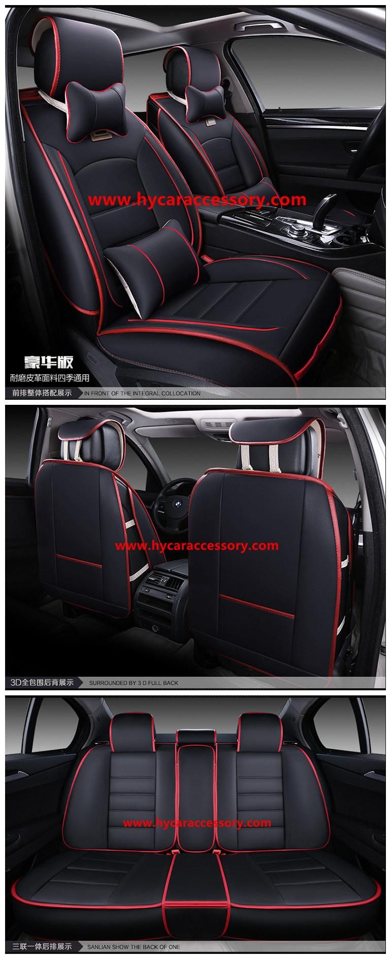 Factory Supply PVC/PU Leather Universal Beige Car Seat Covers for All 5 Seater Car Models