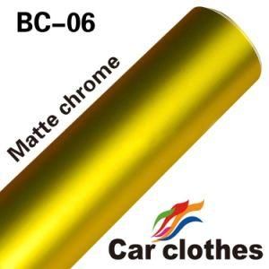 Best Quality 1.52X20m Vinyl Film for Car Vinil Sticker Gold Matte Chrome
