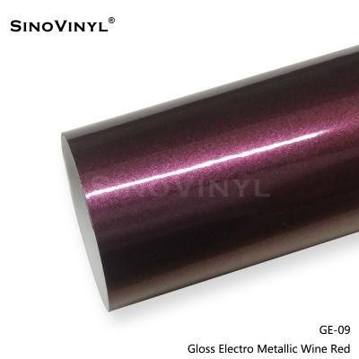 SINOVINYL Gloss Electro Metallic PVC Car Wrap Vinyl 1.52x18M/5X59FT Long Durability Film