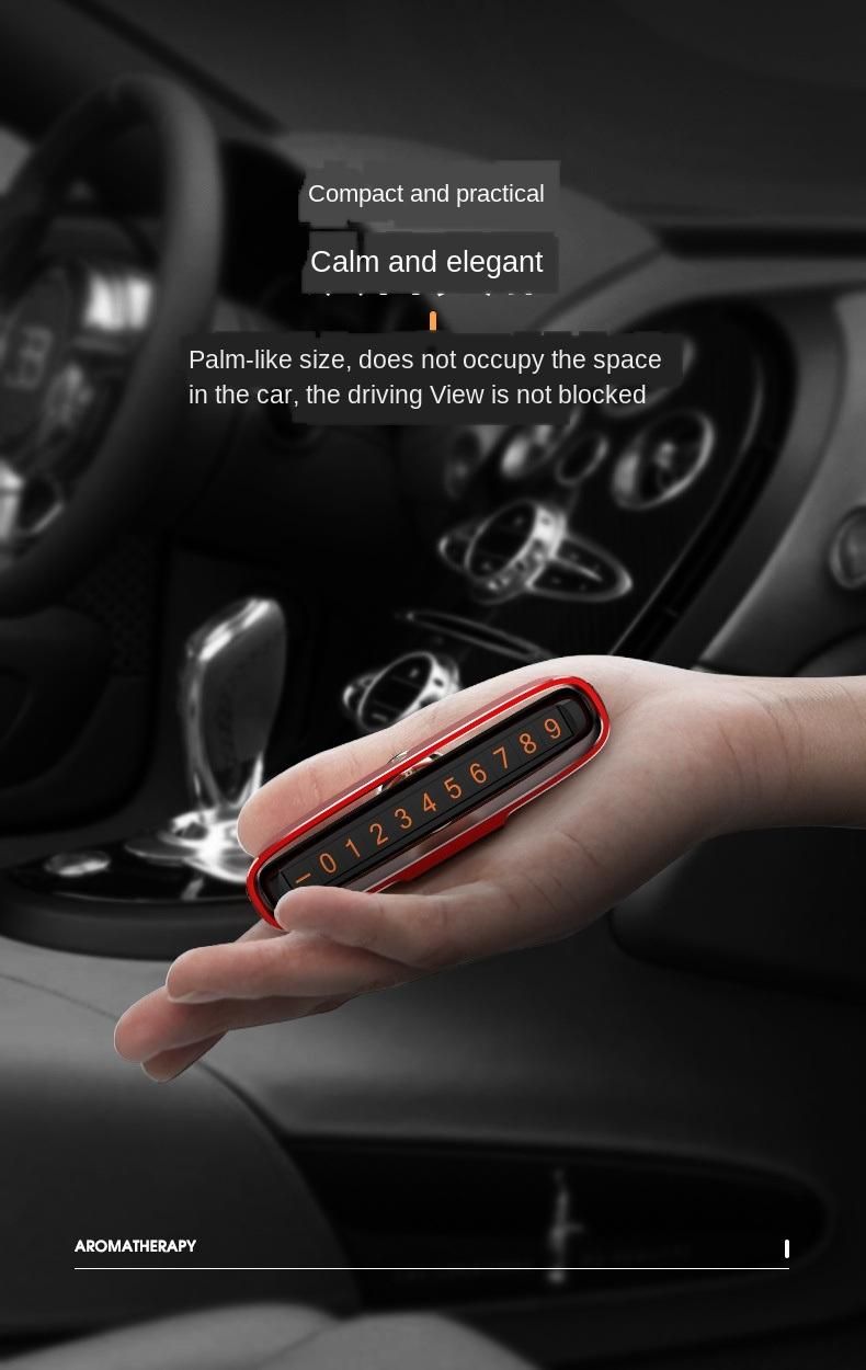 Magnetic Hidden Inside The Car Temporary Parking Card Sticker Phone Number Plate with Solid Aromatherapy.